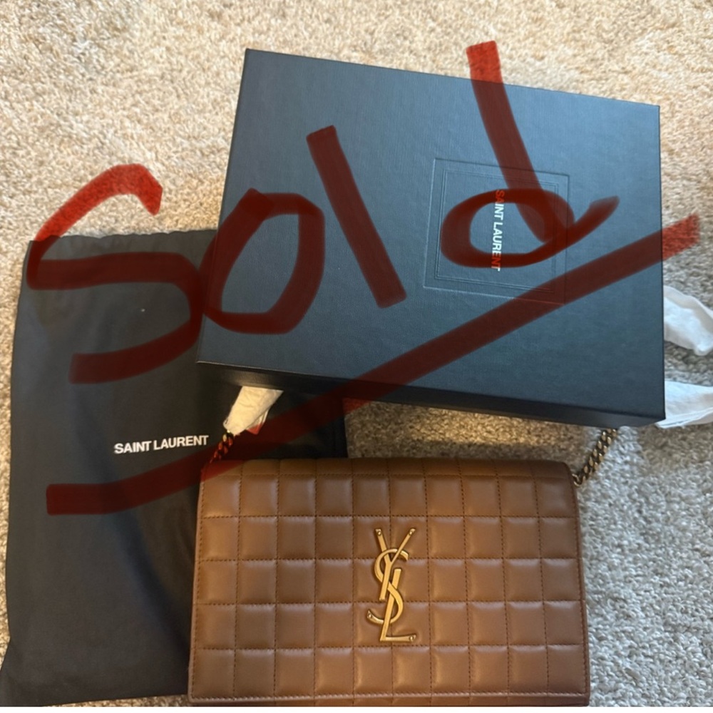 Yves Saint Laurent Tan Quilted Crossbody Bag